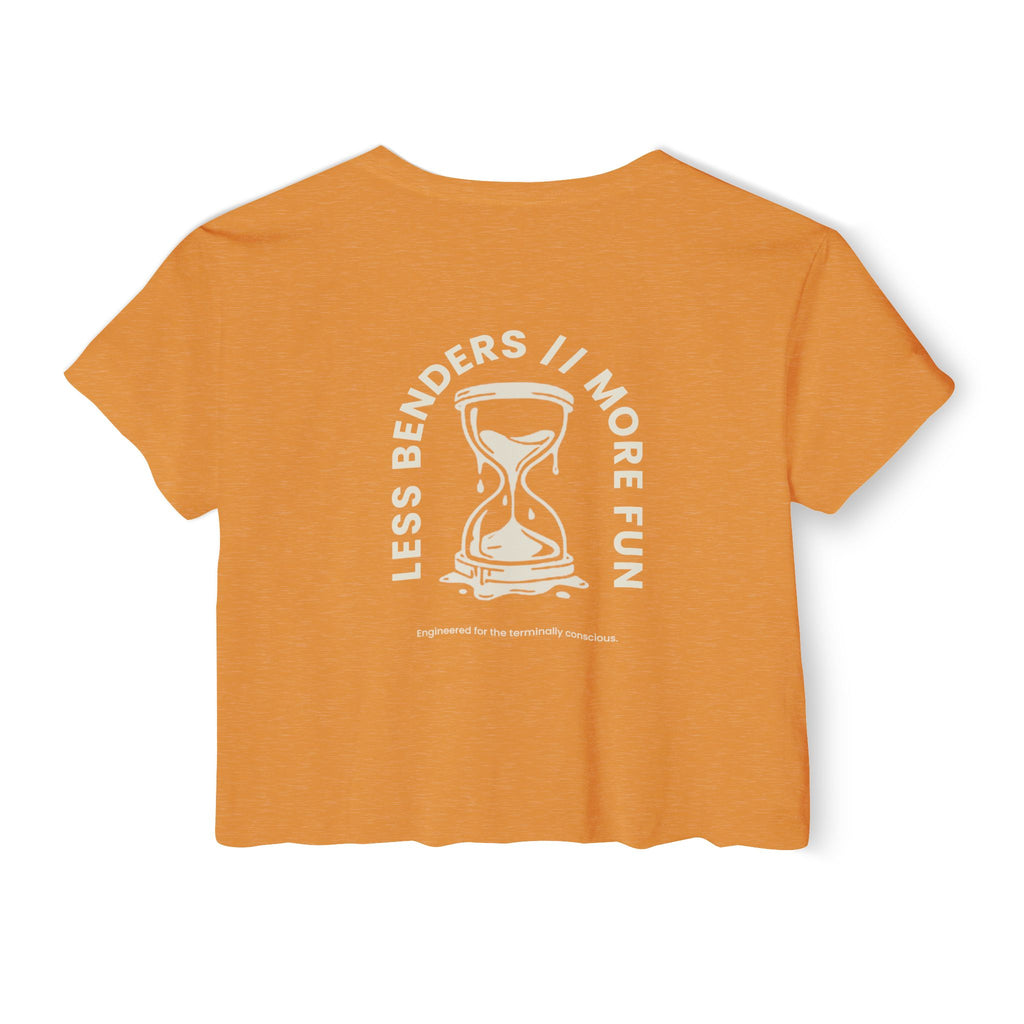LESS BENDERS MORE FUN FRONT/BACK PRINT | Women's Festival Crop Top - Made For the Terminally Conscious