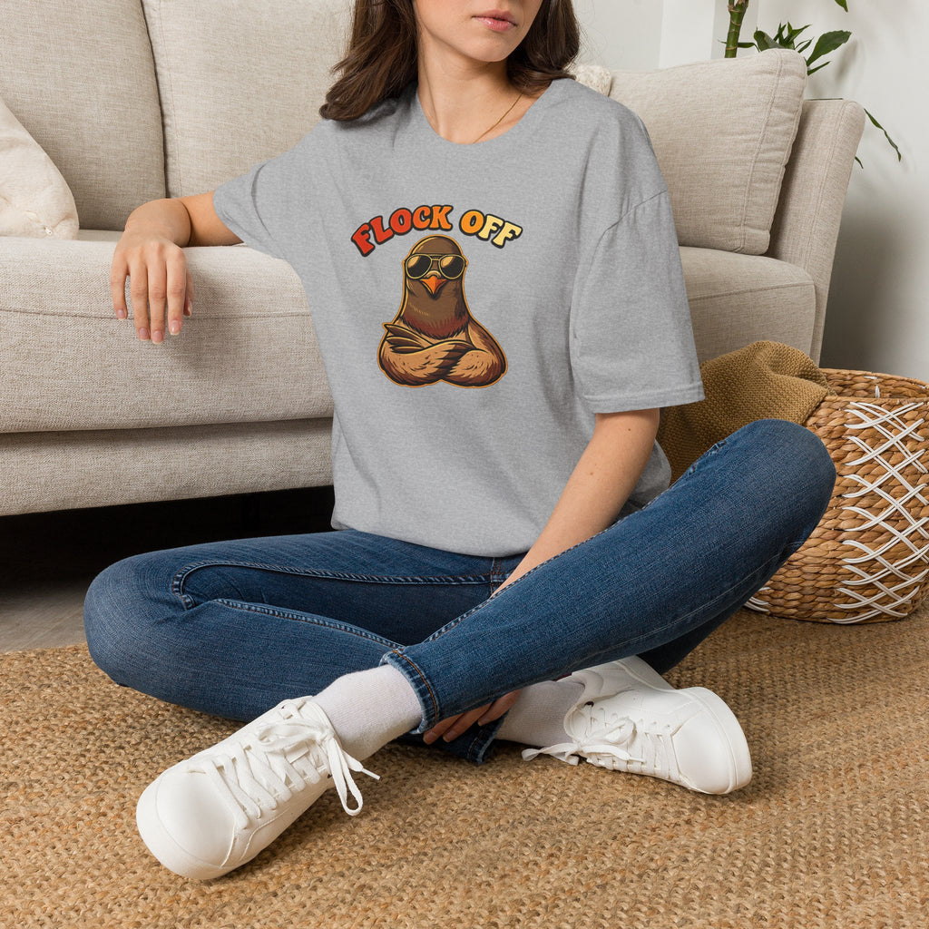 Flock Off — Retro Lettering Anti-Flock Bird Graphic T-Shirt