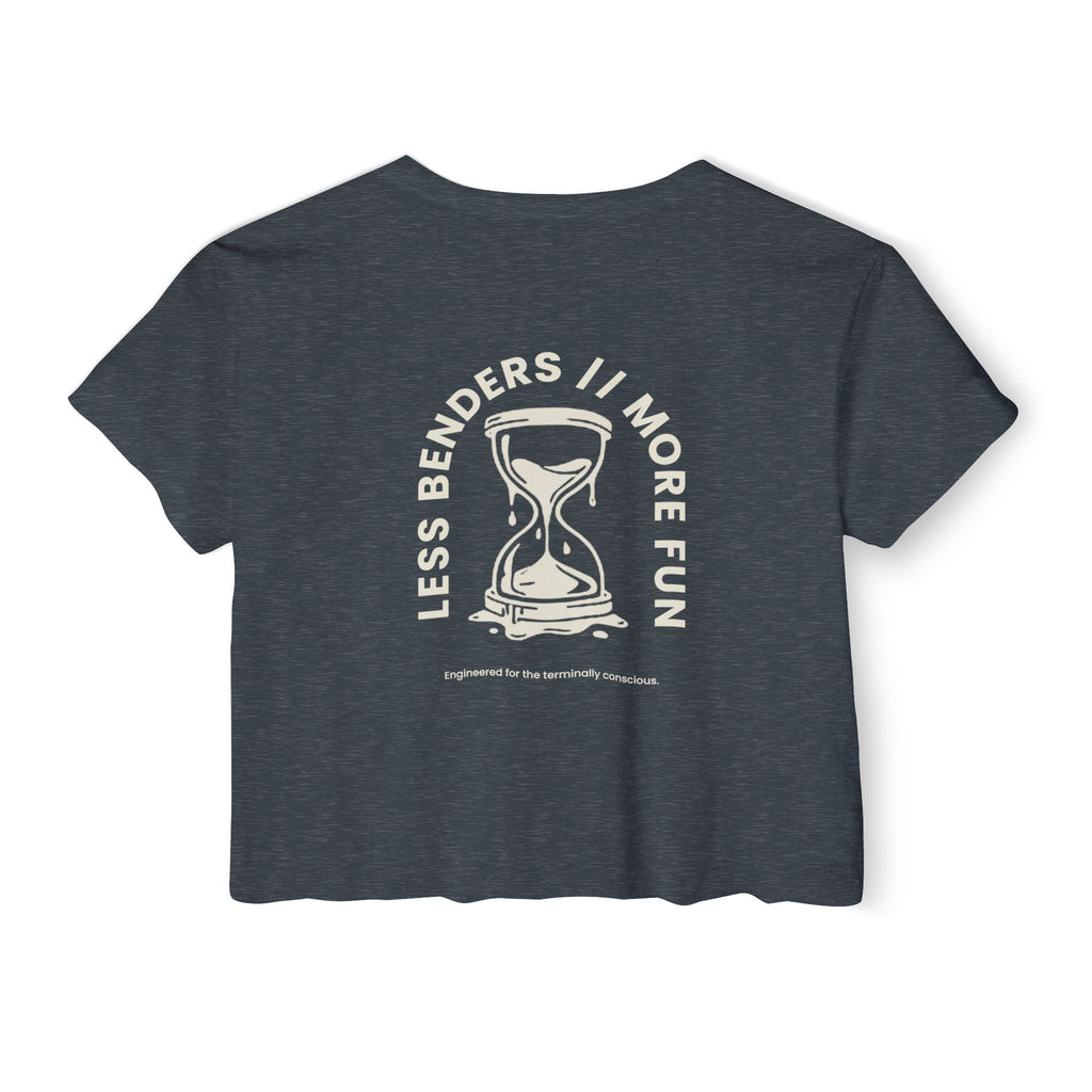 LESS BENDERS MORE FUN FRONT/BACK PRINT | Women's Festival Crop Top - Made For the Terminally Conscious