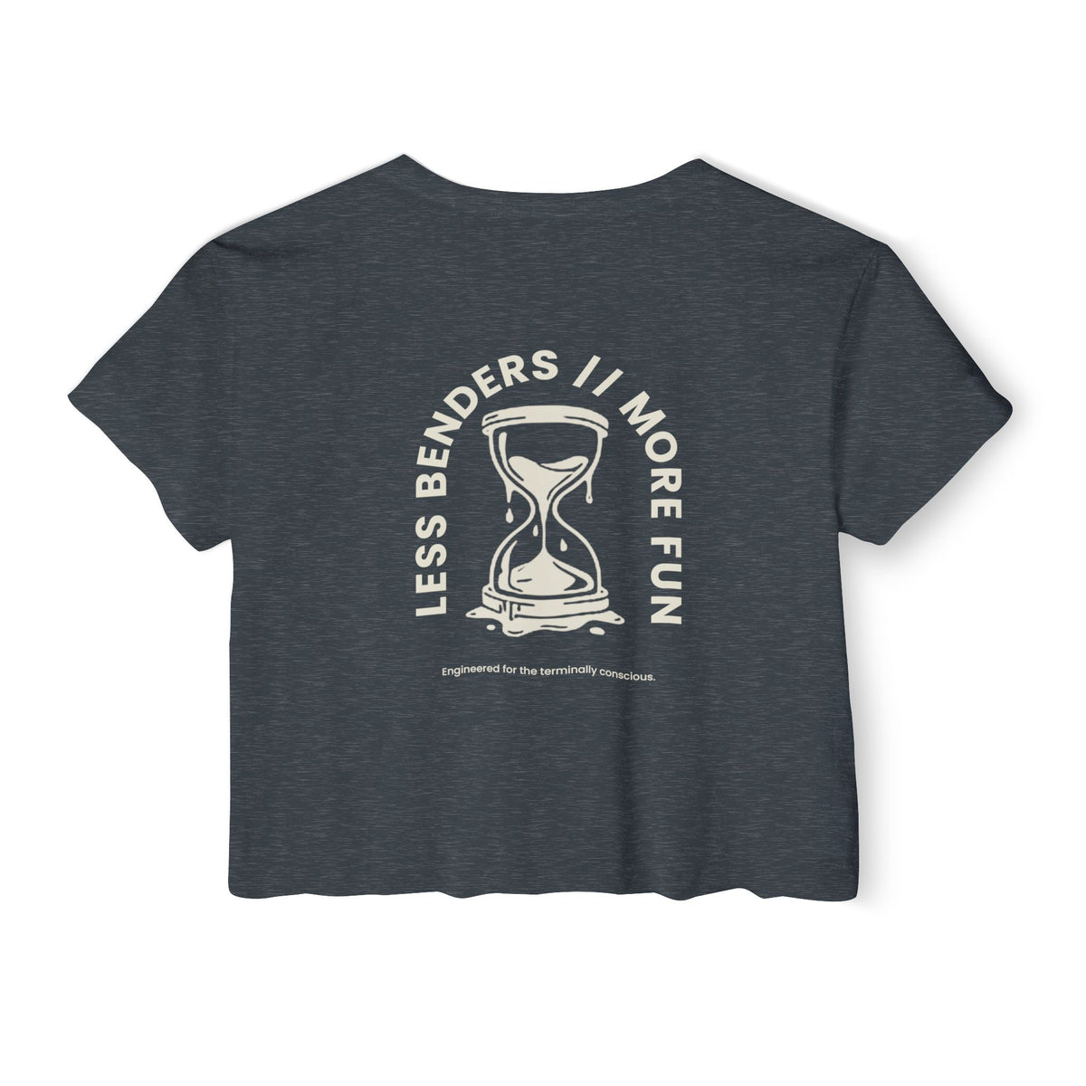 LESS BENDERS MORE FUN FRONT/BACK PRINT | Women's Festival Crop Top - Made For the Terminally Conscious