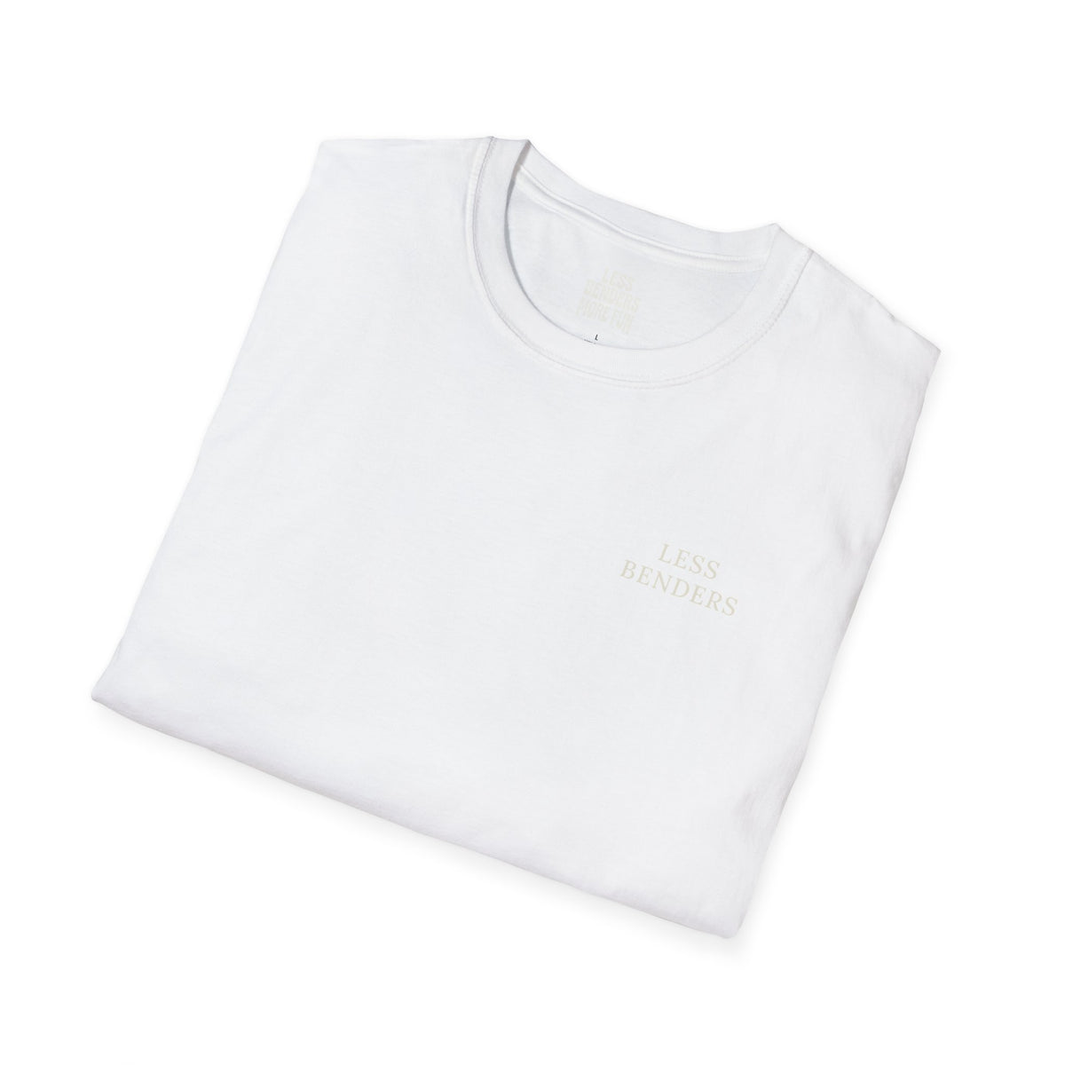 LESS BENDERS MORE FUN Front/Back Print Retro Colorful Graphic T-Shirt - Made For the Terminally Conscious