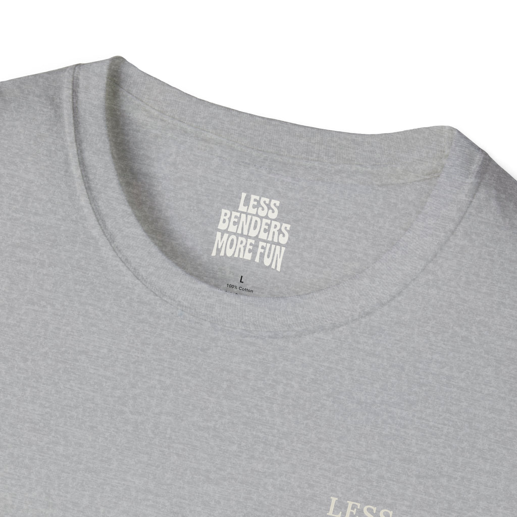 LESS BENDERS MORE FUN Front/Back Print Retro Colorful Graphic T-Shirt - Made For the Terminally Conscious