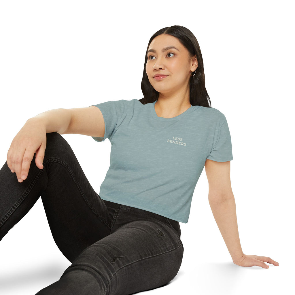 LESS BENDERS MORE FUN Front Print | Women's Festival Crop Top - Made For the Terminally Conscious