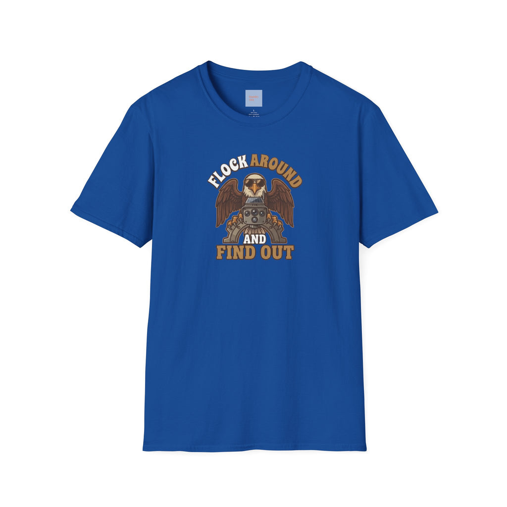 Eagle 'Flock Around and Find Out' Vintage Graphic T-Shirt - Anti Flock Protest Shirt