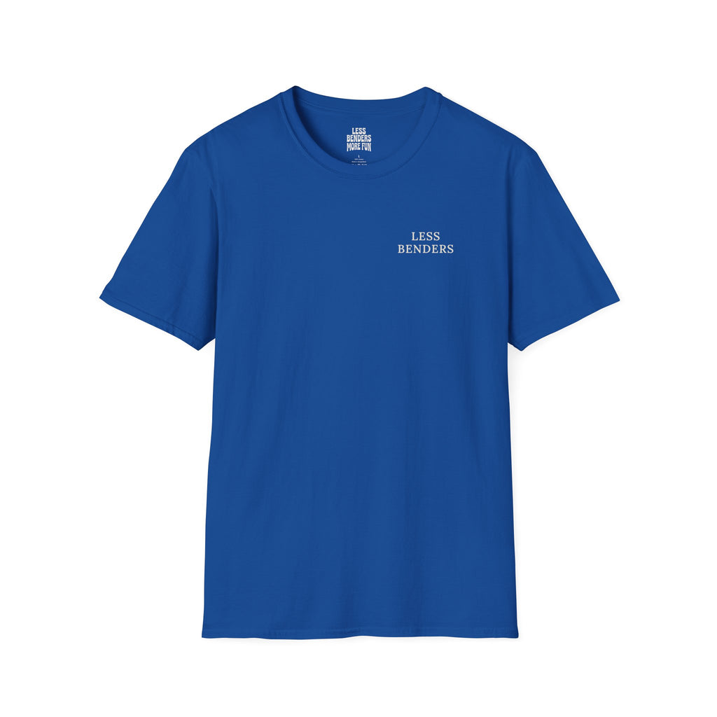 LESS BENDERS MORE FUN Front/Back Print Rainbow Retro T-Shirt - Made For the Terminally Conscious