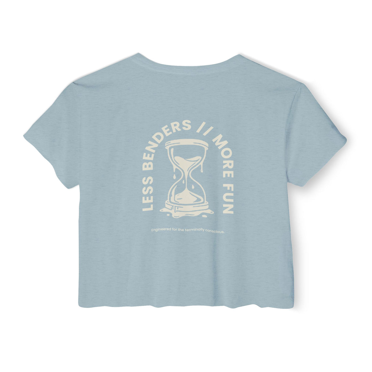 LESS BENDERS MORE FUN FRONT/BACK PRINT | Women's Festival Crop Top - Made For the Terminally Conscious
