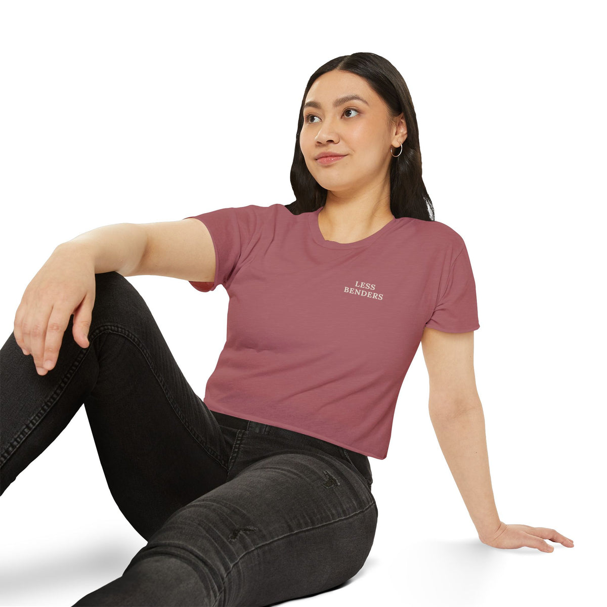 LESS BENDERS MORE FUN Front Print | Women's Festival Crop Top - Made For the Terminally Conscious