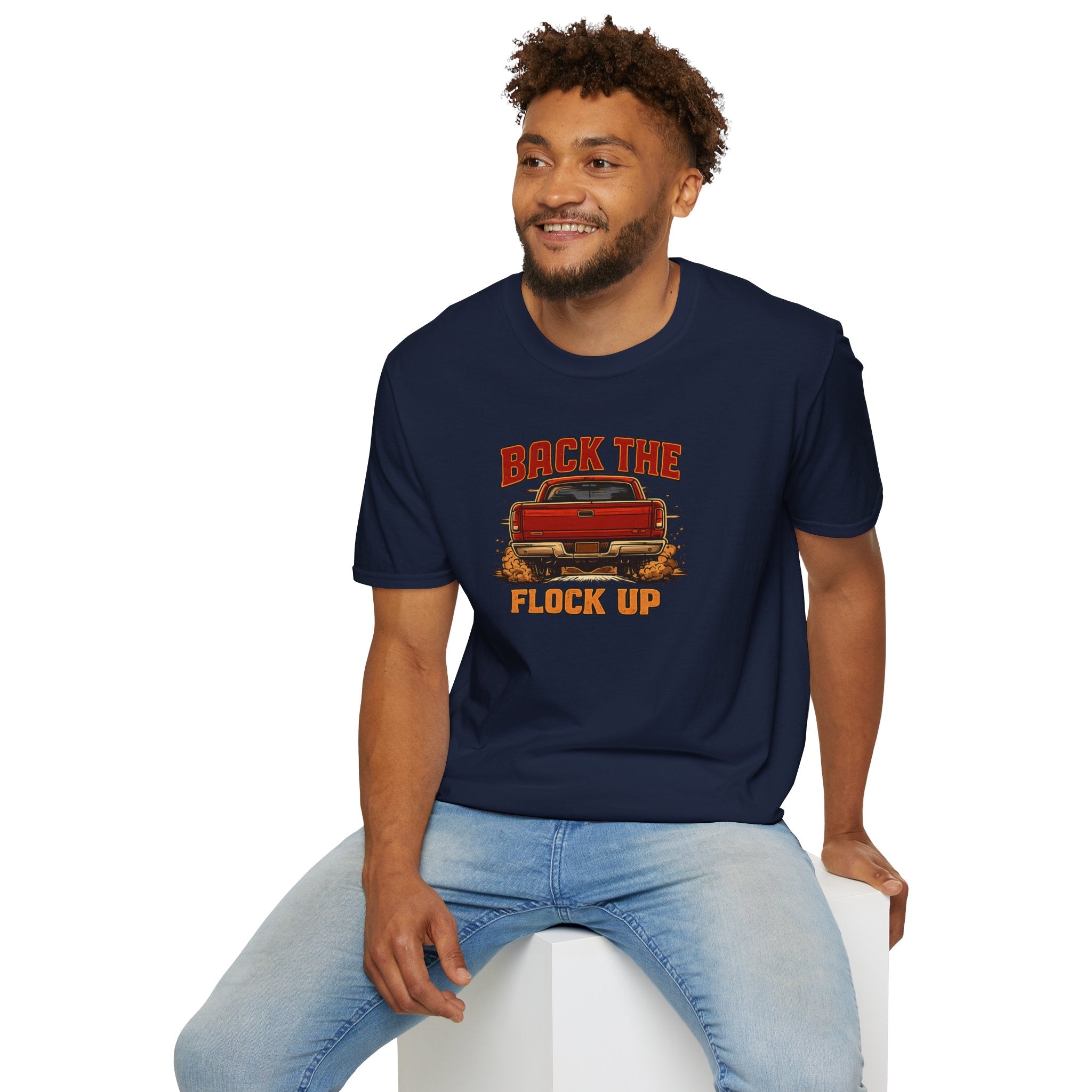 Back the Flock Up Truck T-Shirt — Anti-Surveillance Protest T-Shirt