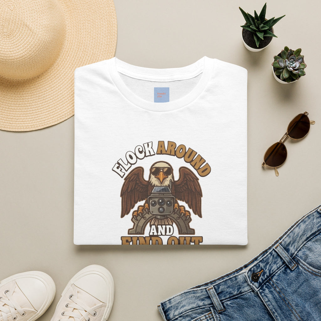 Eagle 'Flock Around and Find Out' Vintage Graphic T-Shirt - Anti Flock Protest Shirt