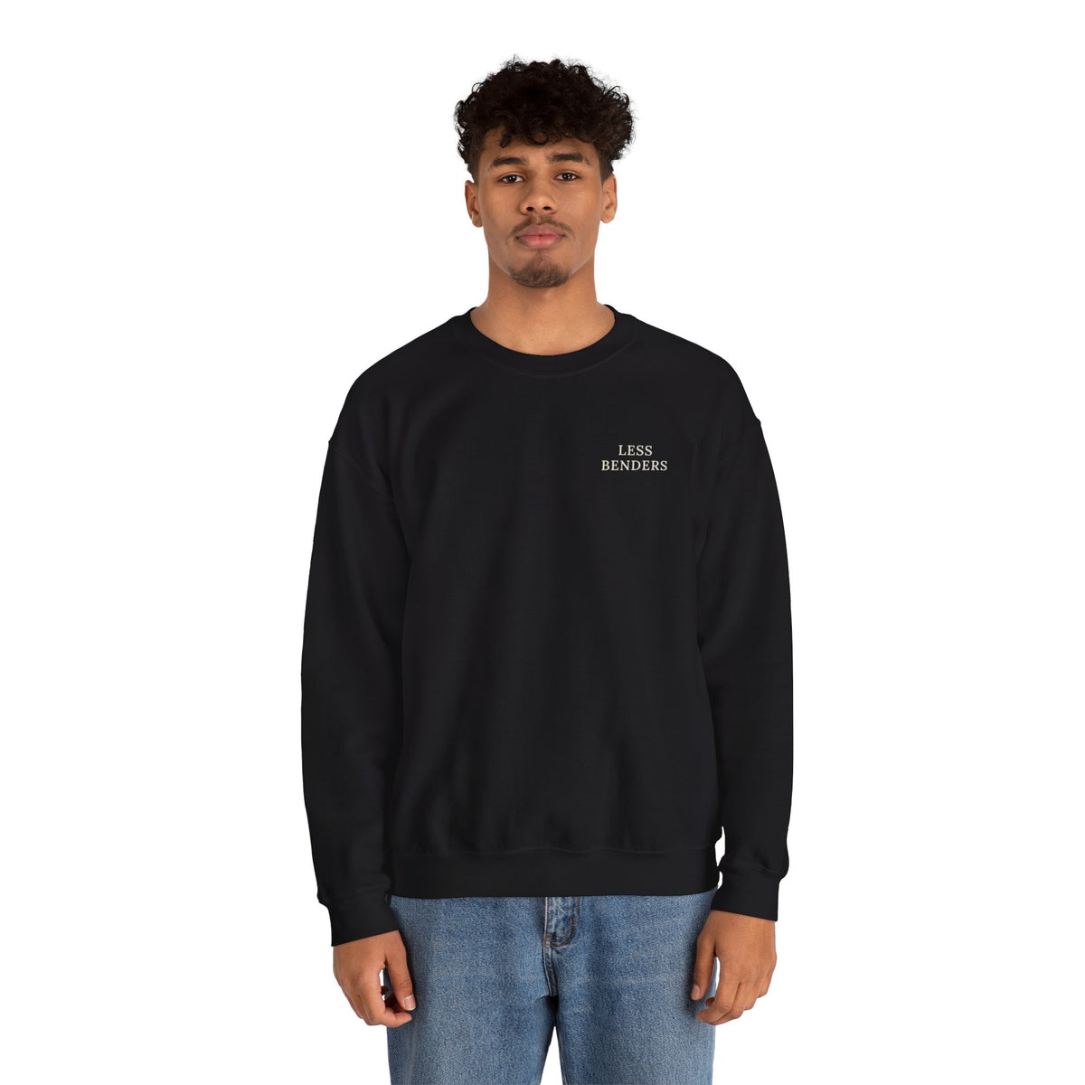 LESS BENDERS MORE FUN FRONT/BACK PRINT Hourglass Sweatshirt - Made For the Terminally Conscious