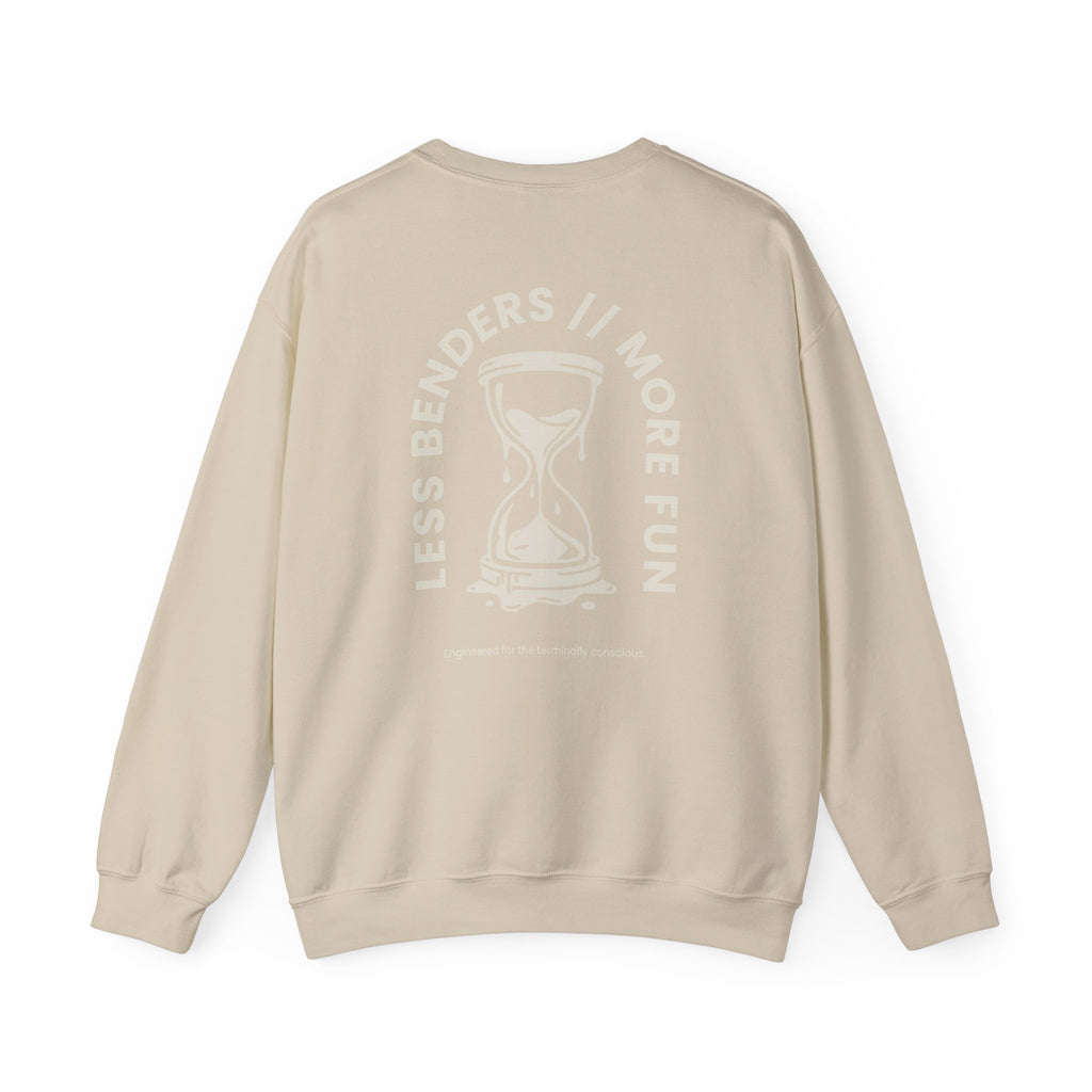 LESS BENDERS MORE FUN FRONT/BACK PRINT Hourglass Sweatshirt - Made For the Terminally Conscious