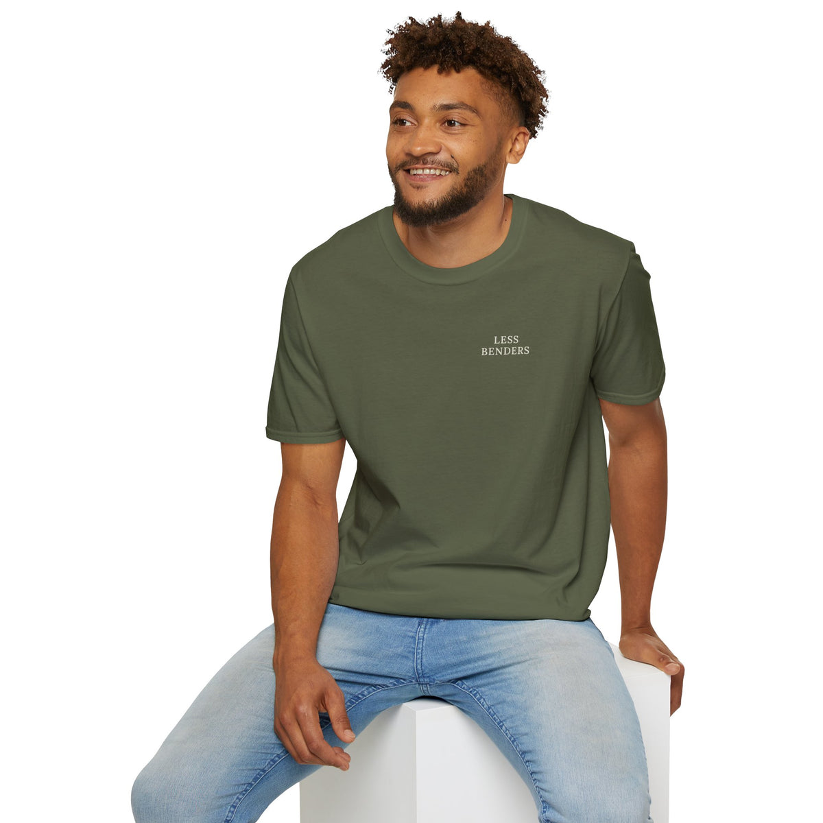 LESS BENDERS MORE FUN Front/Back Print Retro Colorful Graphic T-Shirt - Made For the Terminally Conscious