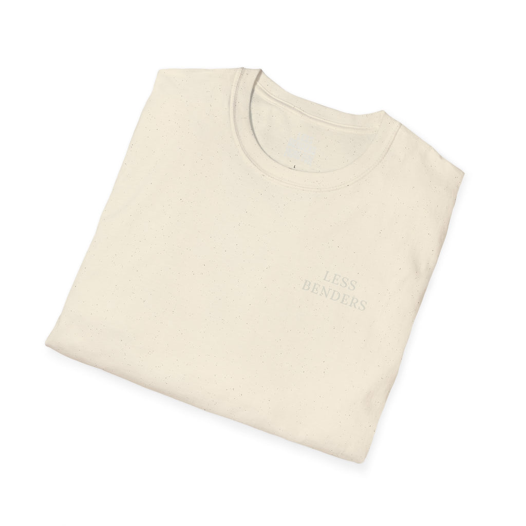 LESS BENDERS MORE FUN Front/Back Print Rainbow Retro T-Shirt - Made For the Terminally Conscious