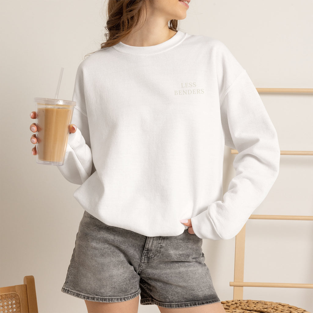 LESS BENDERS MORE FUN FRONT/BACK PRINT Hourglass Sweatshirt - Made For the Terminally Conscious