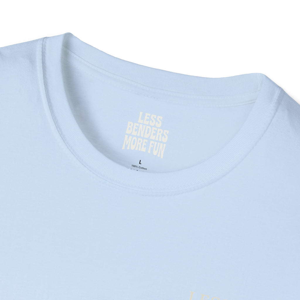 LESS BENDERS MORE FUN Front/Back Print Rainbow Retro T-Shirt - Made For the Terminally Conscious