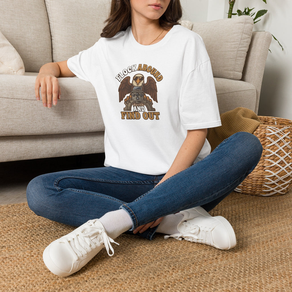 Eagle 'Flock Around and Find Out' Vintage Graphic T-Shirt - Anti Flock Protest Shirt