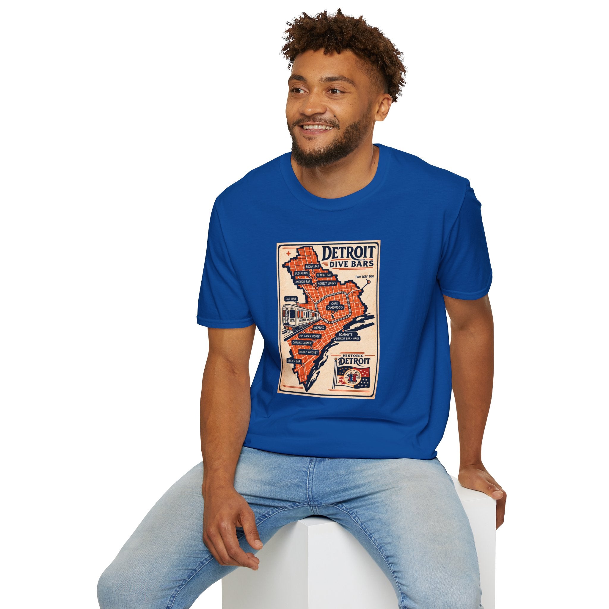 Detroit Dive Bars Map T-Shirt | Vintage City Map Design