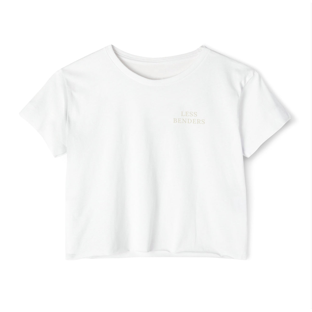 LESS BENDERS MORE FUN Front Print | Women's Festival Crop Top - Made For the Terminally Conscious