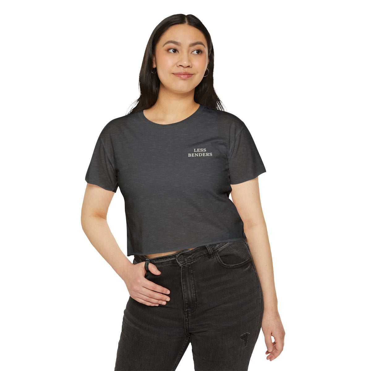 LESS BENDERS MORE FUN FRONT/BACK PRINT | Women's Festival Crop Top - Made For the Terminally Conscious