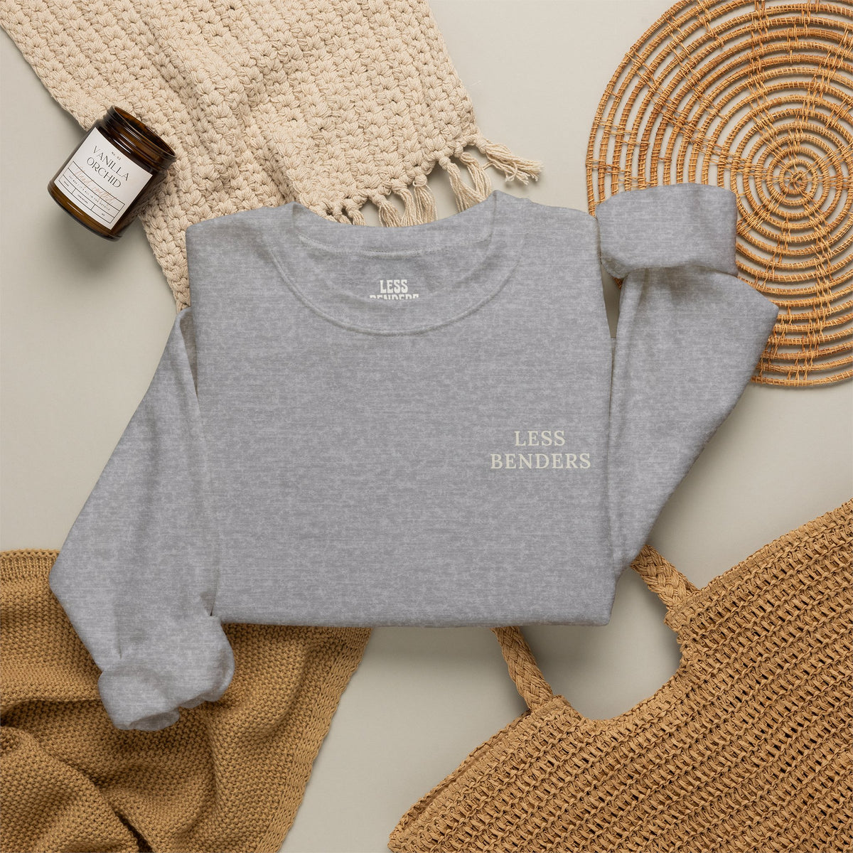 LESS BENDERS MORE FUN FRONT/BACK PRINT Hourglass Sweatshirt - Made For the Terminally Conscious