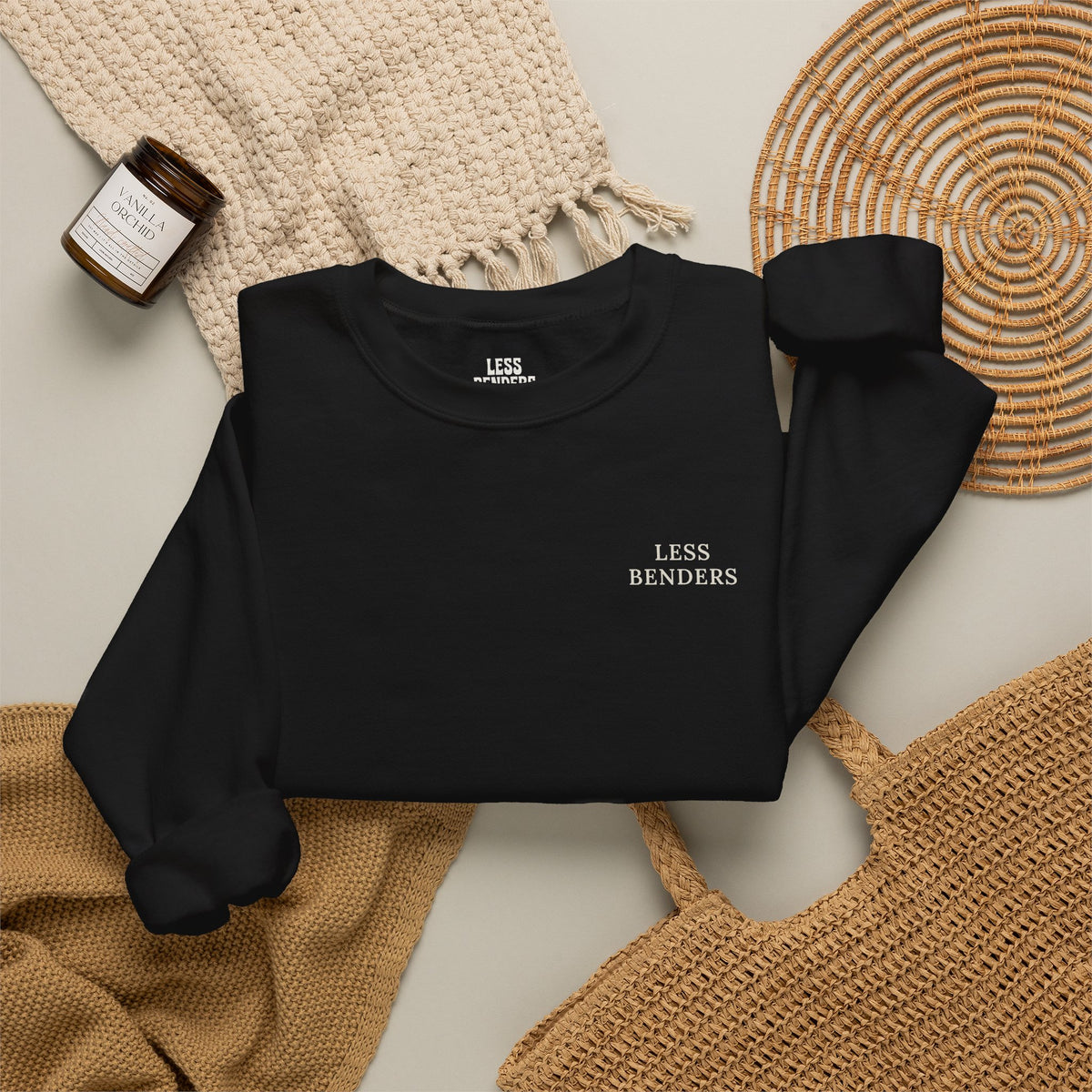 LESS BENDERS MORE FUN Crewneck Sweatshirt - Made For the Terminally Conscious | Front Only