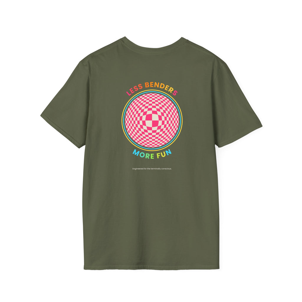 LESS BENDERS MORE FUN Front/Back Print Retro T-Shirt | Made For the Terminally Conscious