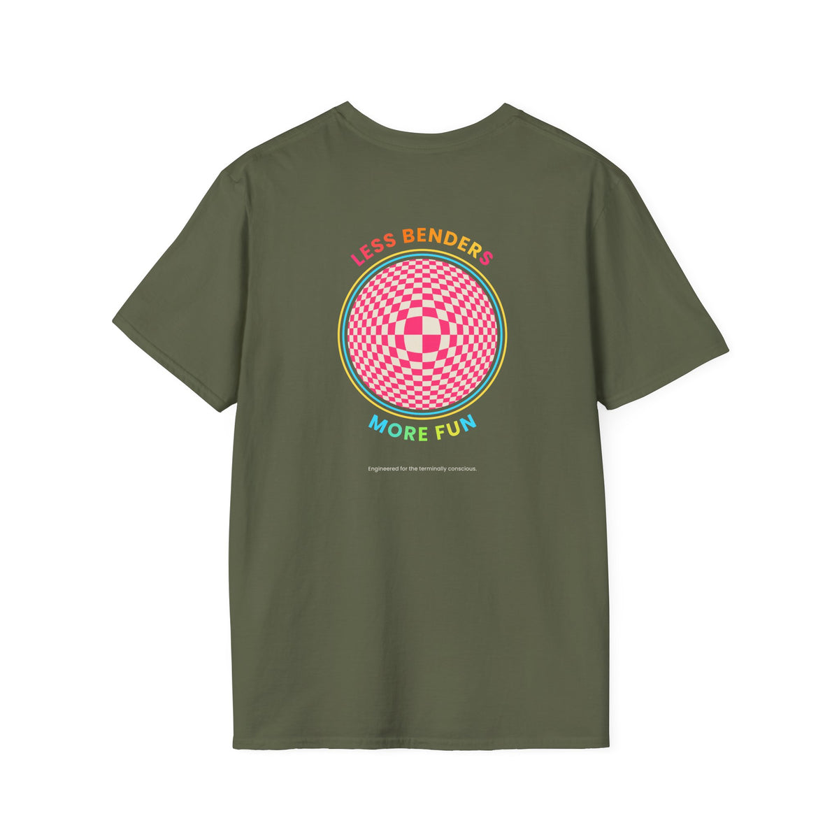 LESS BENDERS MORE FUN Front/Back Print Retro T-Shirt | Made For the Terminally Conscious