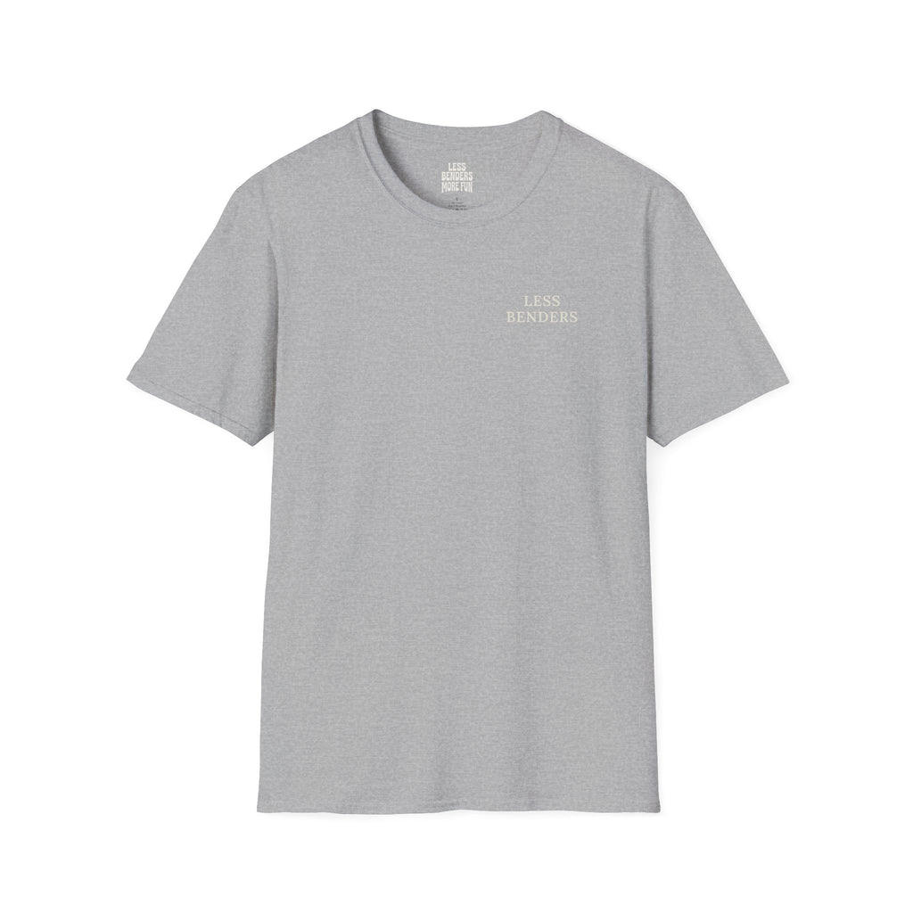 LESS BENDERS MORE FUN Front/Back Print Rainbow Retro T-Shirt - Made For the Terminally Conscious