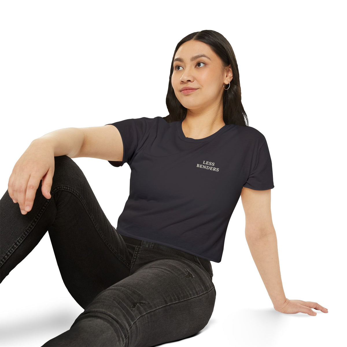 LESS BENDERS MORE FUN Front Print | Women's Festival Crop Top - Made For the Terminally Conscious