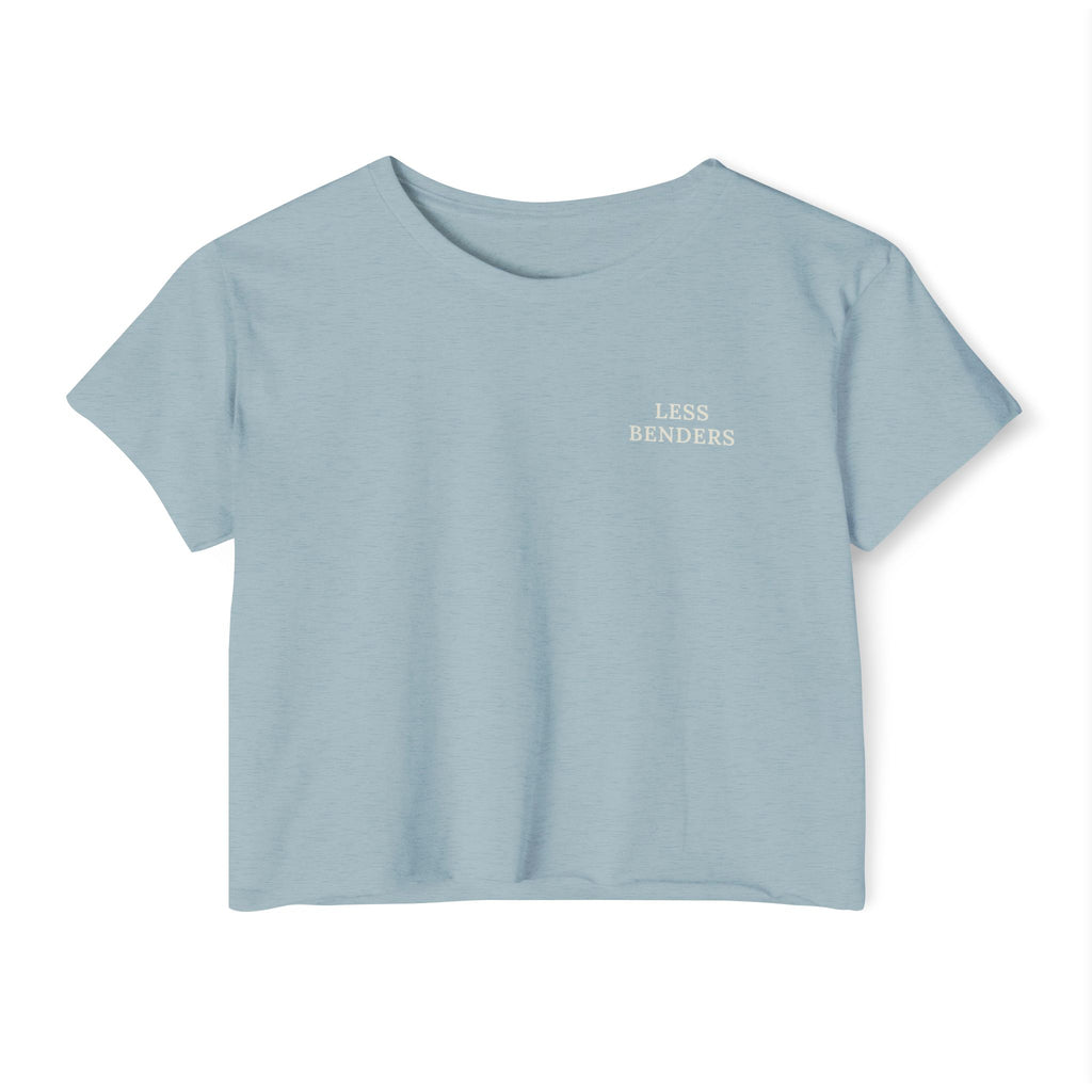LESS BENDERS MORE FUN FRONT/BACK PRINT | Women's Festival Crop Top - Made For the Terminally Conscious