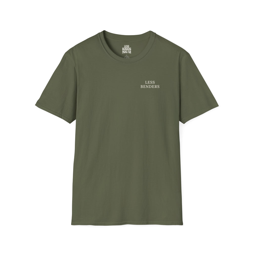 LESS BENDERS MORE FUN Front/Back Print Retro Smiley T-Shirt | Made For the Terminally Conscious