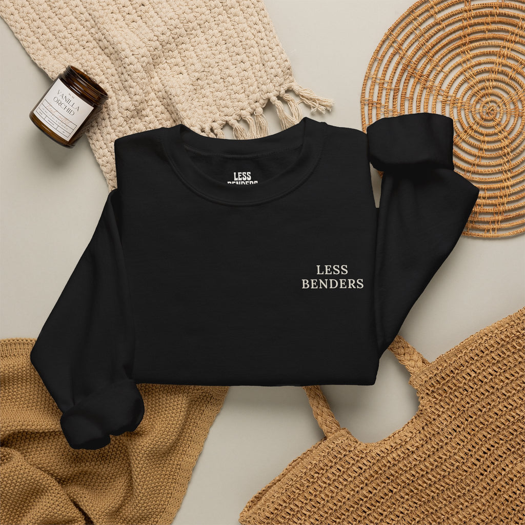 LESS BENDERS MORE FUN FRONT/BACK PRINT Hourglass Sweatshirt - Made For the Terminally Conscious