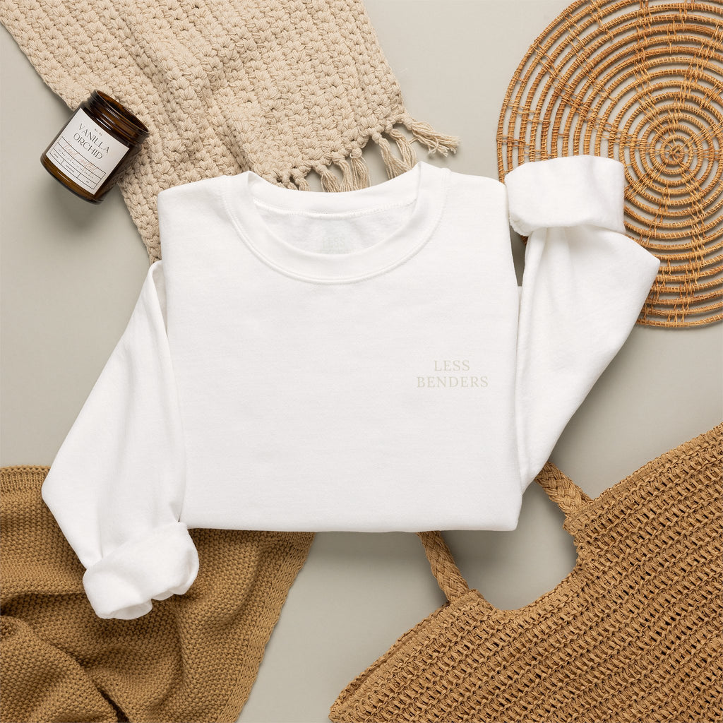 LESS BENDERS MORE FUN Crewneck Sweatshirt - Made For the Terminally Conscious | Front Only