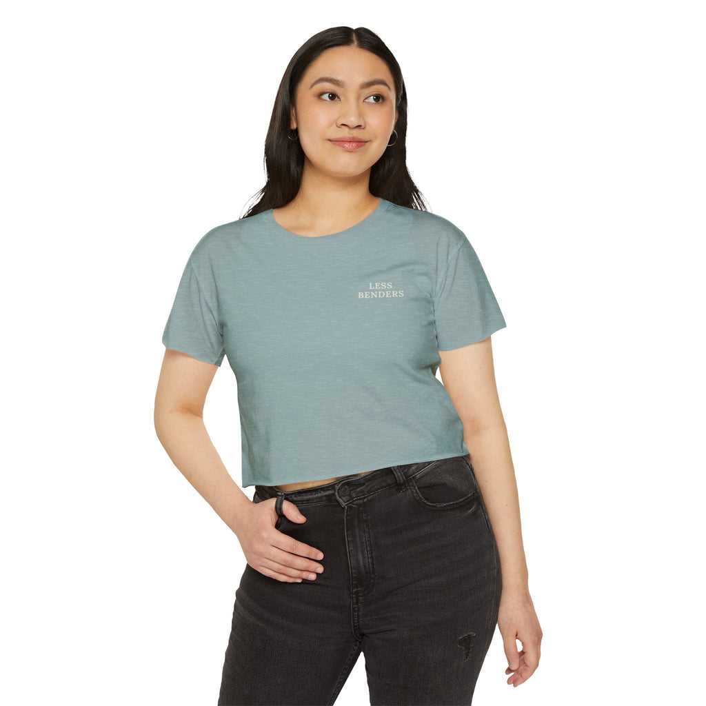 LESS BENDERS MORE FUN FRONT/BACK PRINT | Women's Festival Crop Top - Made For the Terminally Conscious
