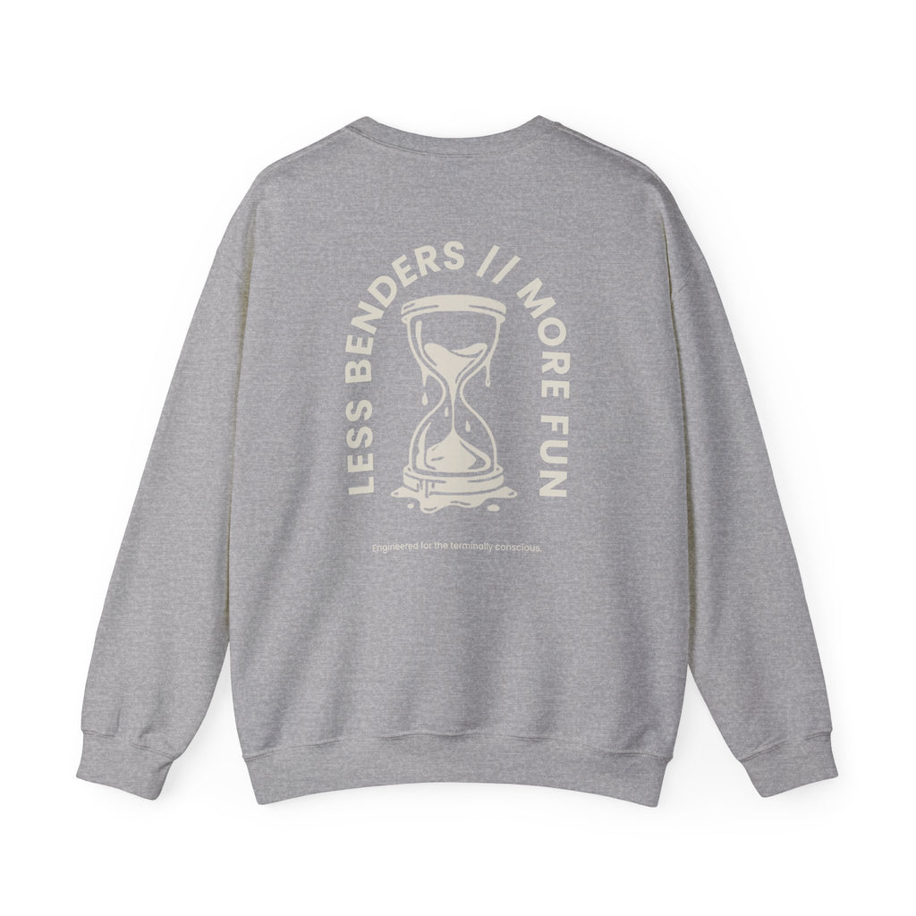 LESS BENDERS MORE FUN FRONT/BACK PRINT Hourglass Sweatshirt - Made For the Terminally Conscious