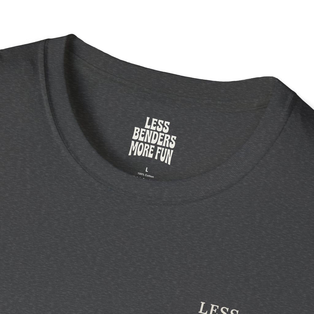 LESS BENDERS MORE FUN Front/Back Print Retro Colorful Graphic T-Shirt - Made For the Terminally Conscious